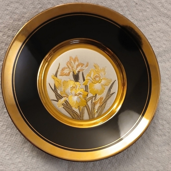 6" Chokin Art' Collector's Plate-Irises - Picture 1 of 4